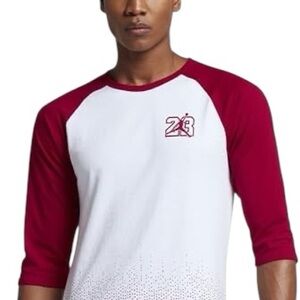 Jordan Mens Retro 23 Raglan Sleeve Red White T-Shirt Sz XXL